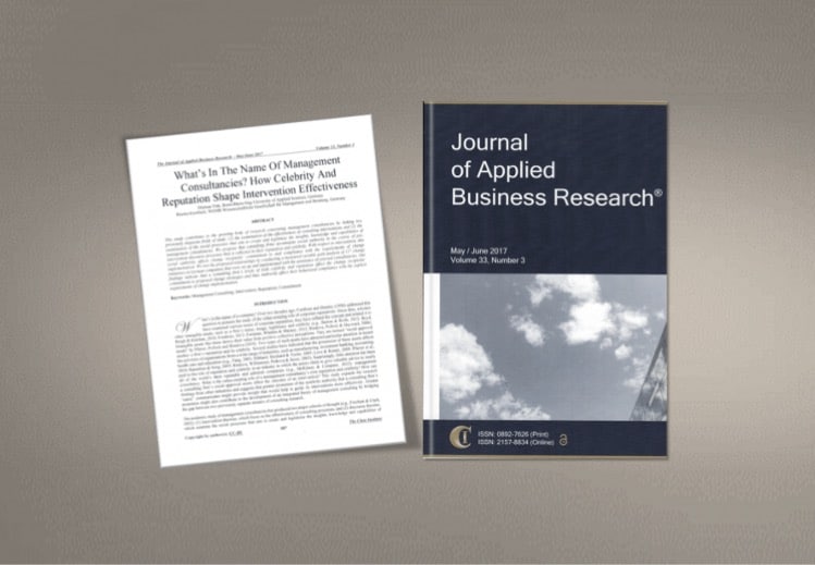 Artikel im Journal of Applied Business Research