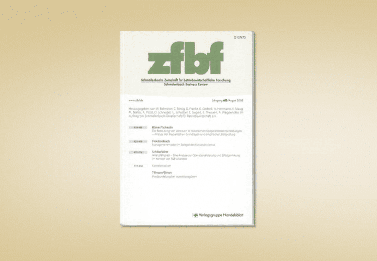 Beitrag in der zfbf