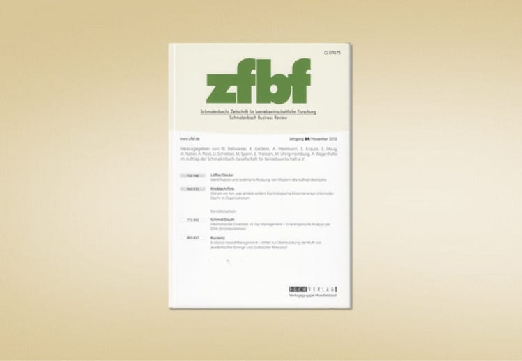 Publikation Beitrag in der zfbf
